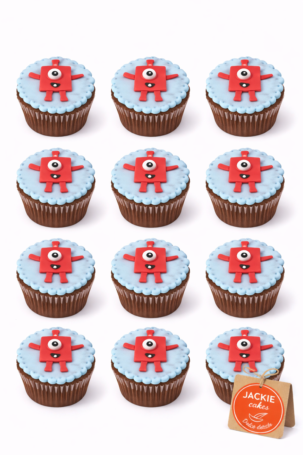 Docena de Cupcakes Infantiles Temáticos Numberblocks – Preparados a Pedido