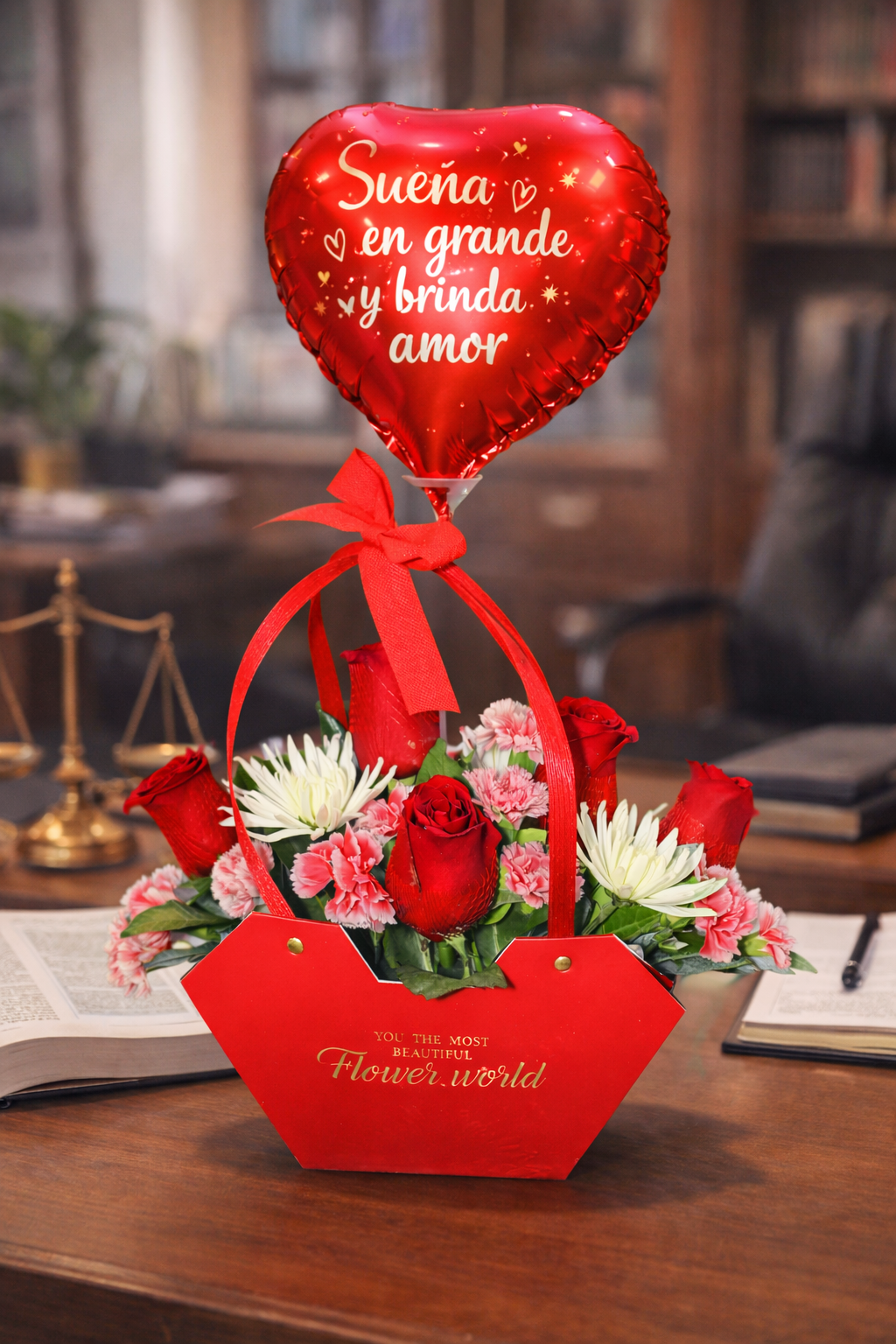 Arreglo Floral Corazón Inspirador