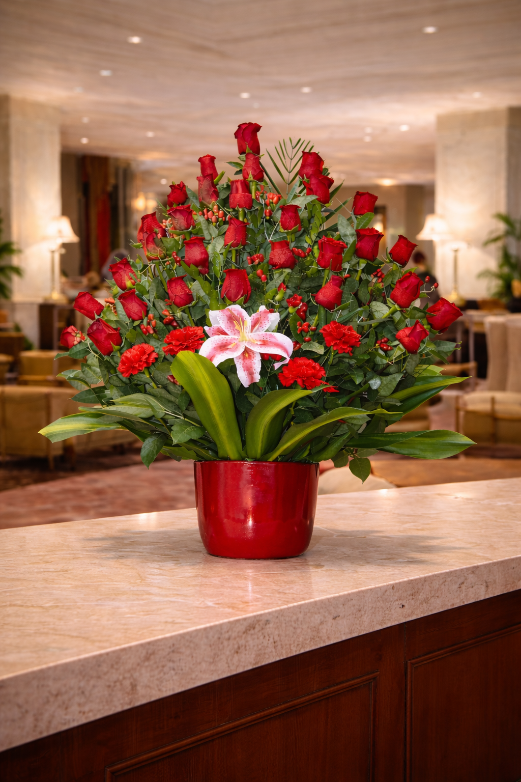 Arreglo Floral Gran Formato Rojo Imperial