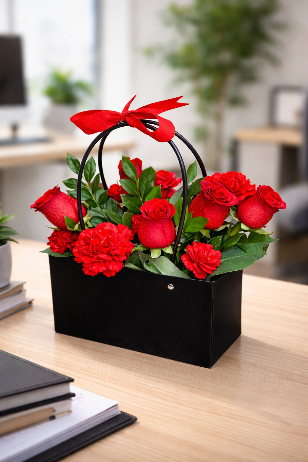 Arreglo Floral Rojo Elegancia Clásica