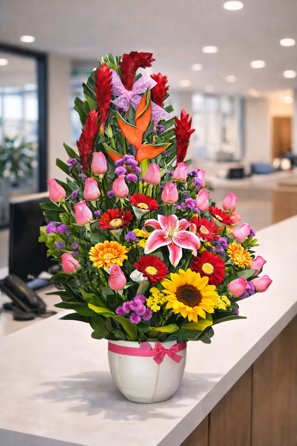 Arreglo Floral Tropical de Gran Presencia