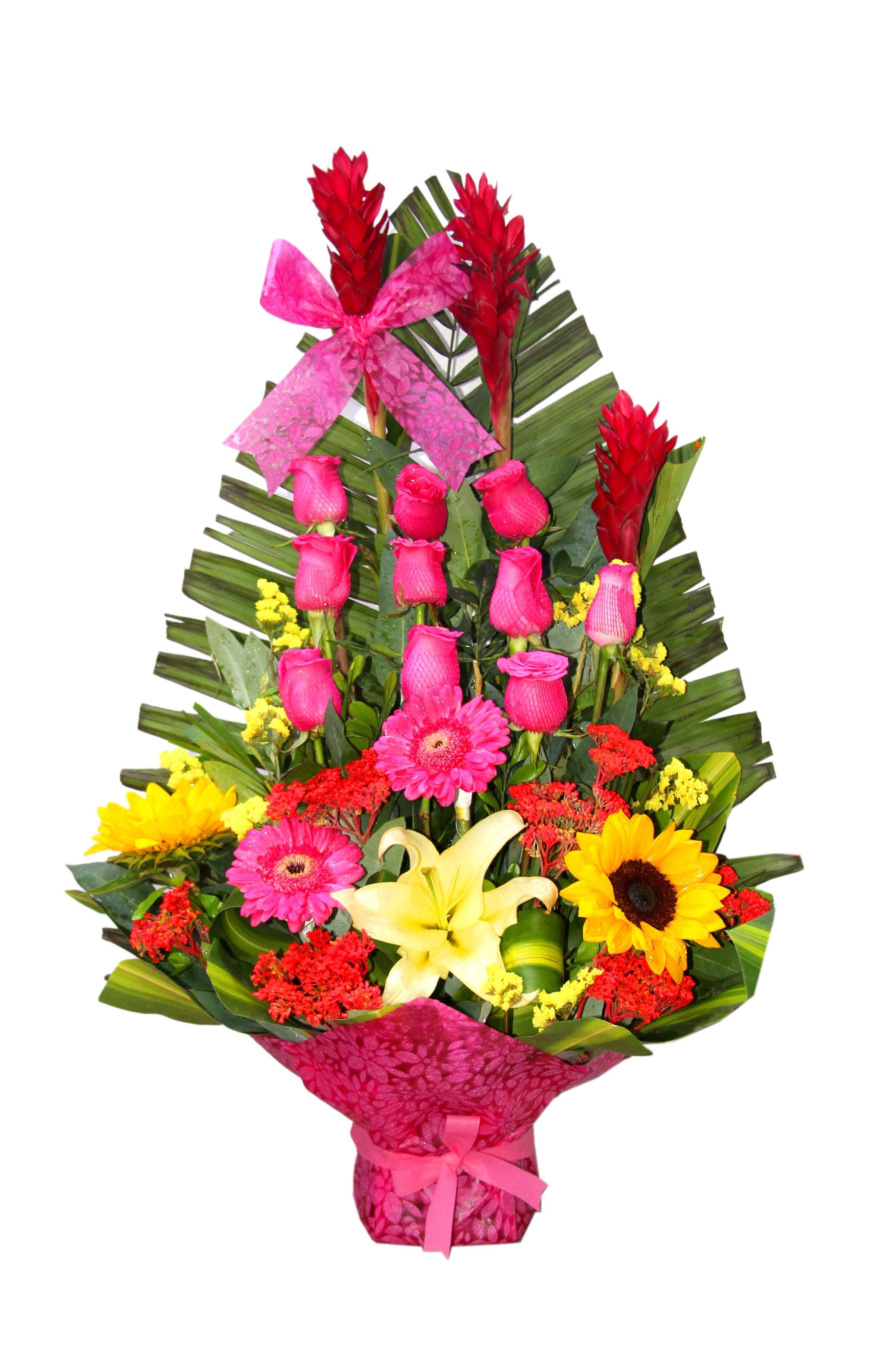 Arreglo Tropical con Rosas y Gerberas