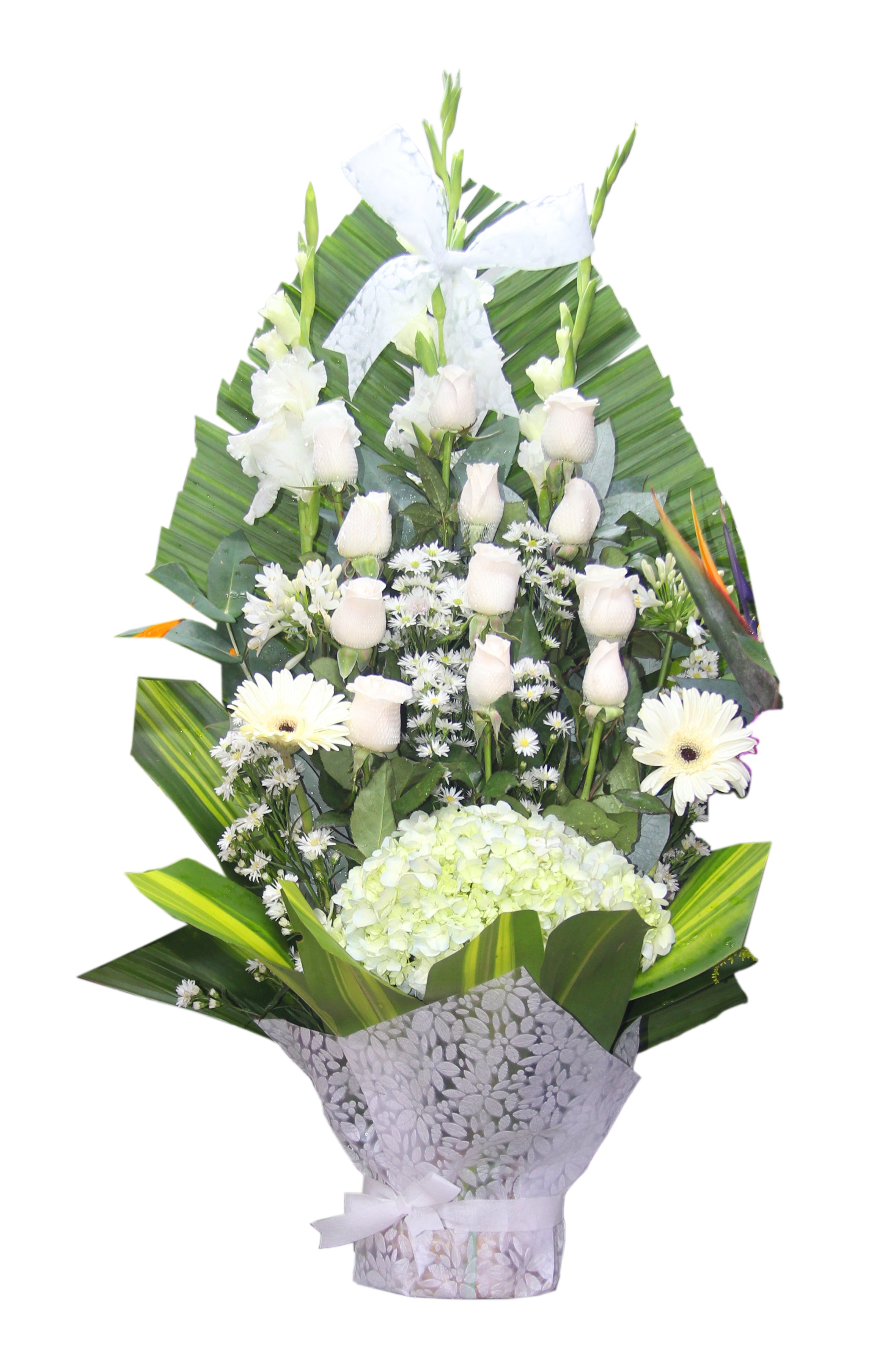 Arreglo Tropical de Rosas Blancas