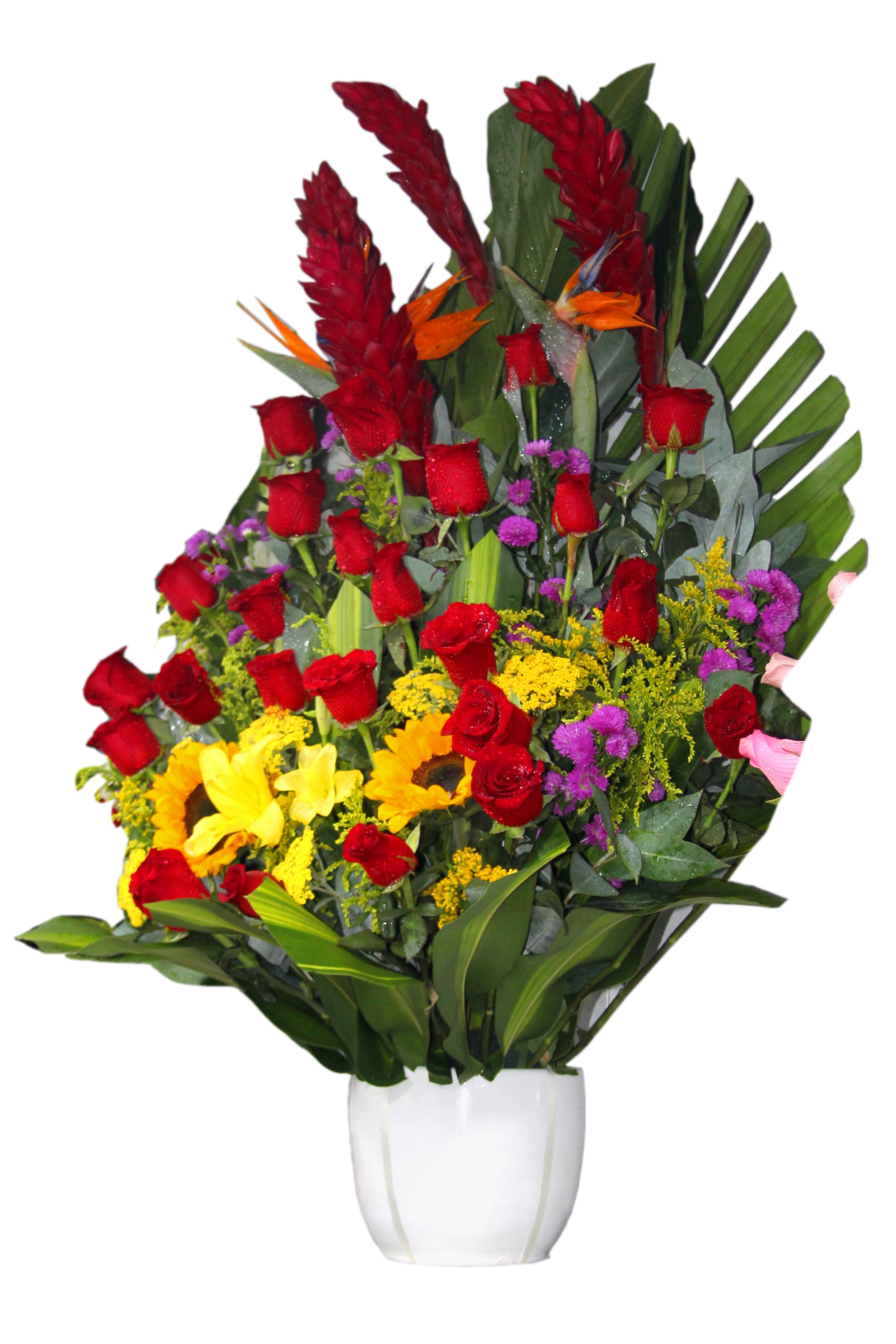 Arreglo Tropical de Rosas en maceta