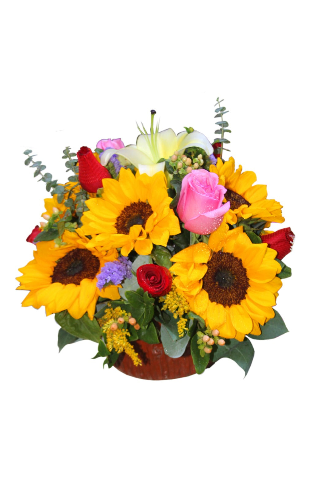 Arreglo de Girasoles con Rosas y flores