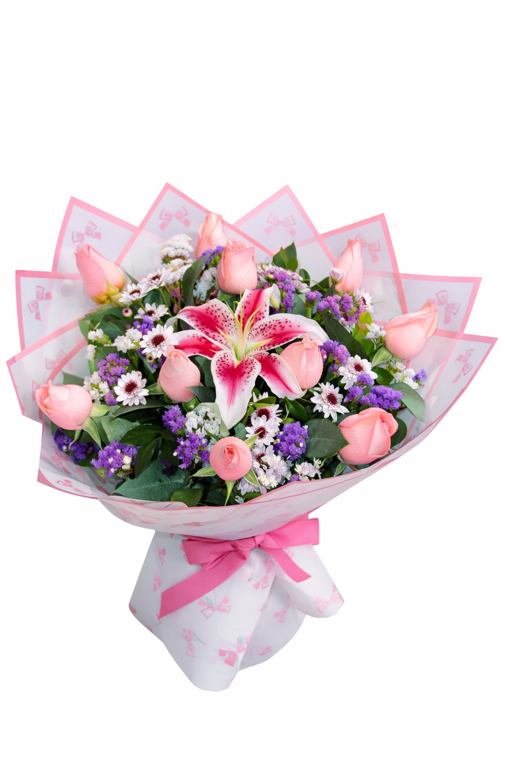 Bouquet Rosas & Stargazer Dulce Encanto