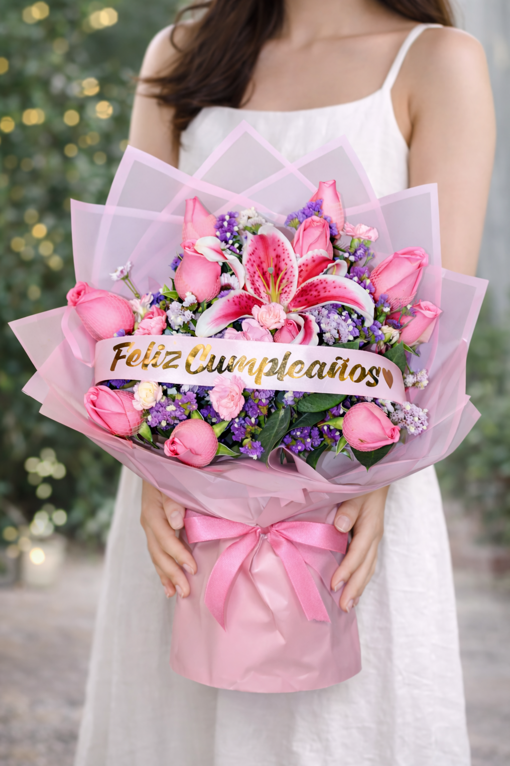 Bouquet “Feliz Cumpleaños Rosado”