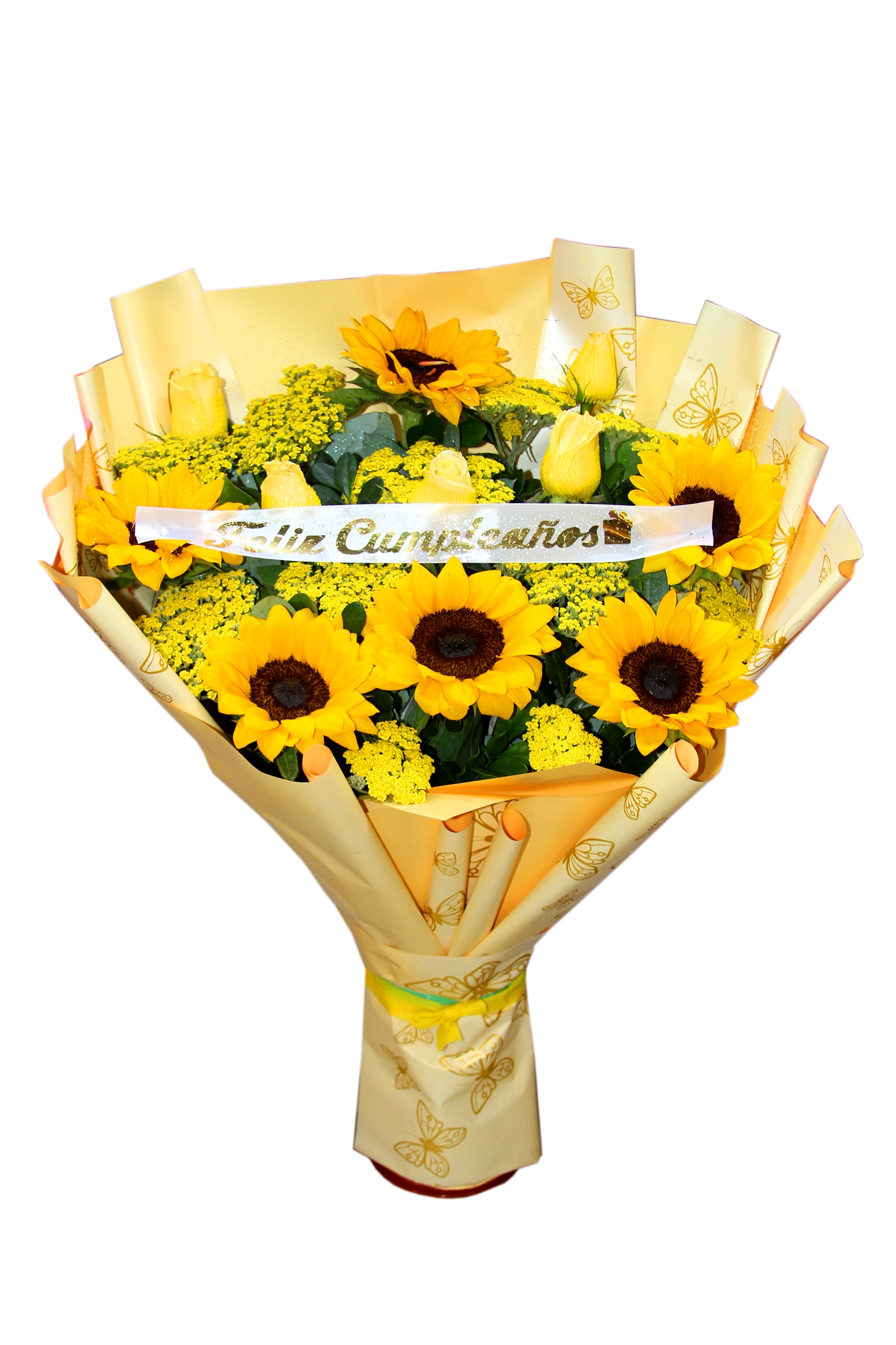 Bouquet de Girasoles y Rosas Amarillas