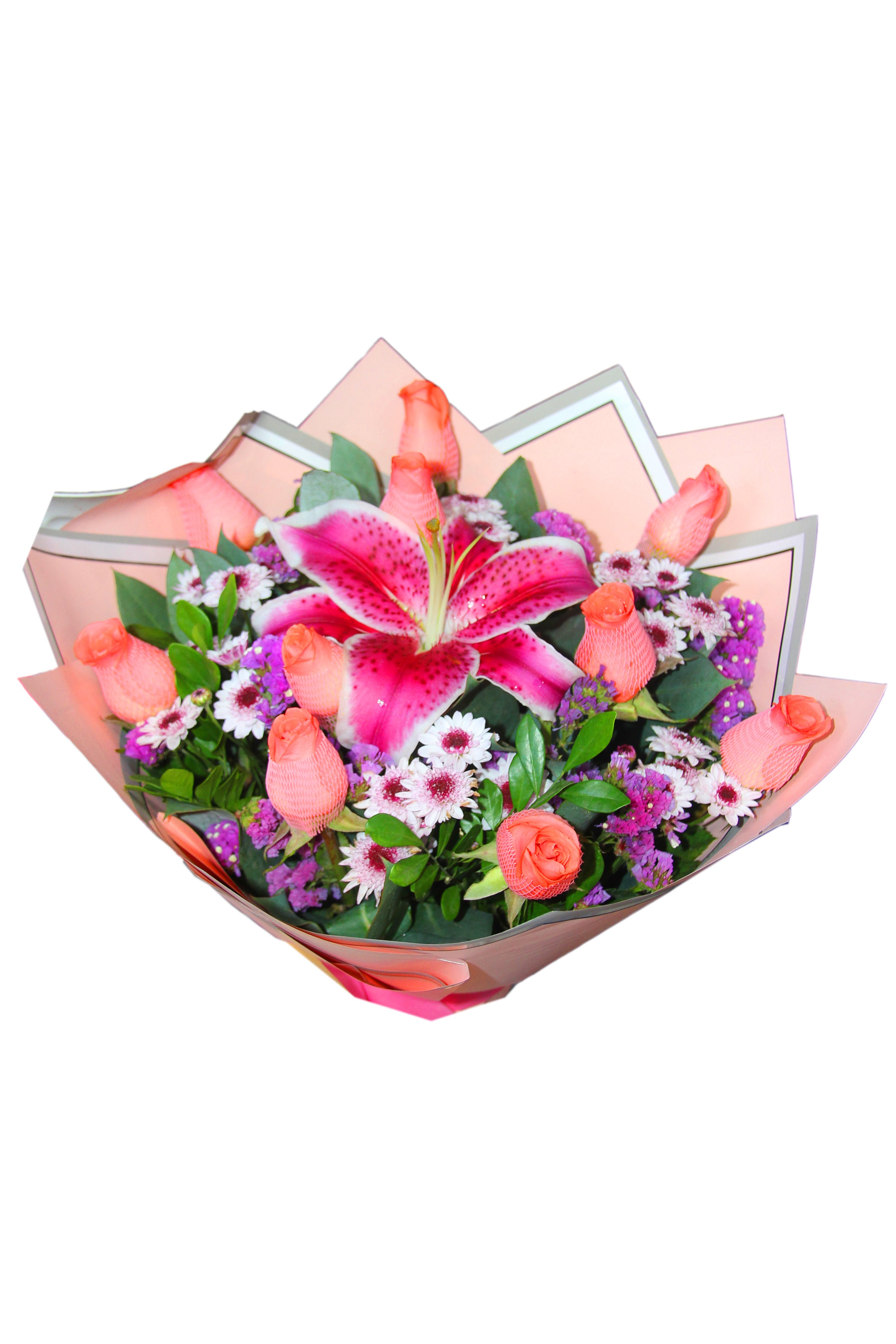 Bouquet de Rosas con Lirios Elegante