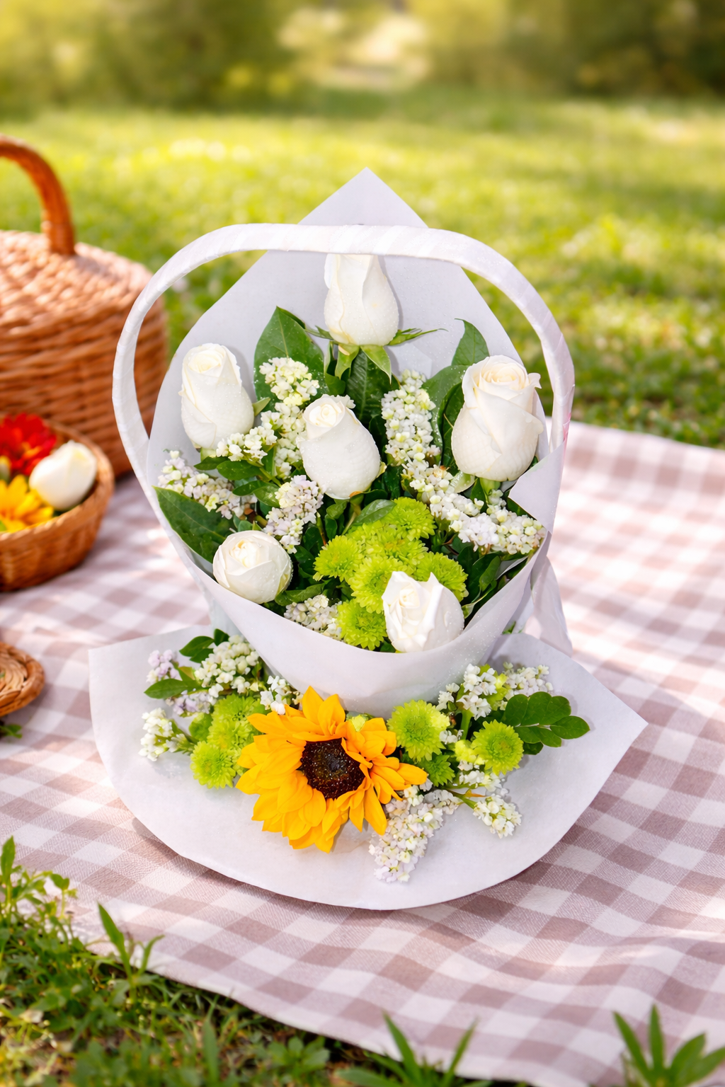 Canasta Floral Luz de Girasol