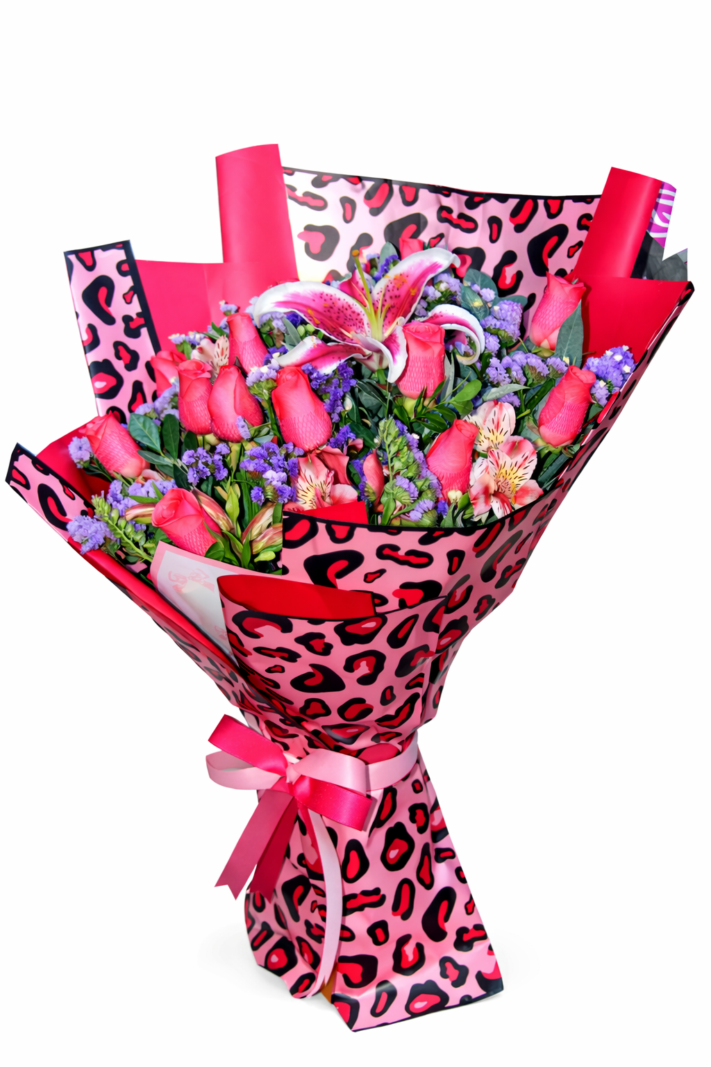 Ramo Vibrante de Rosas y Lilium