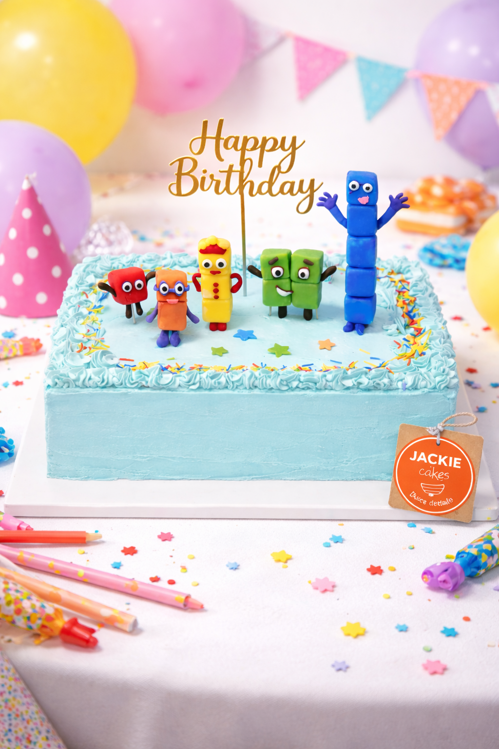 Torta Infantil Temática Number Blocks - Preparado A Pedido