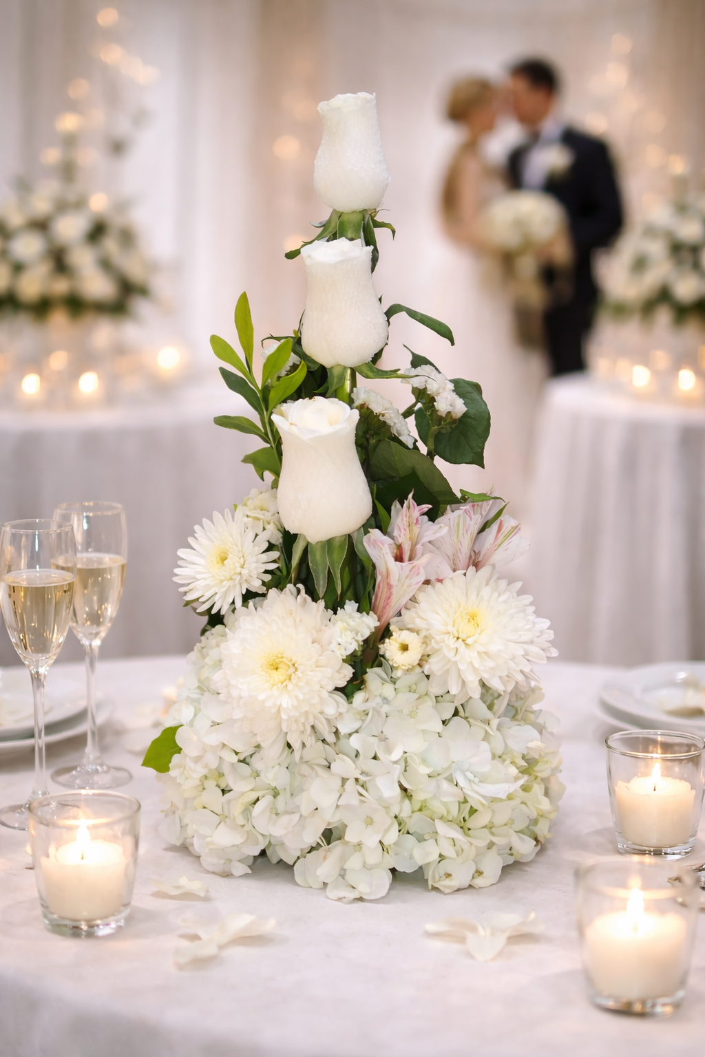 Centro de Mesa Elevado - blanco