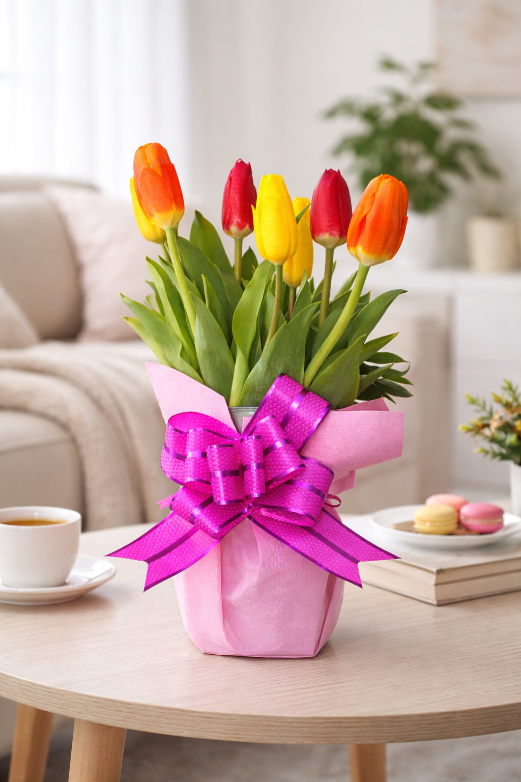 Tulipanes Primavera – Arreglo Colorido y Elegante